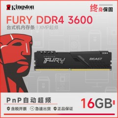 金士顿(Kingston)Fury Beast DDR4 3600 16GB 台式机内存条 骇客神条